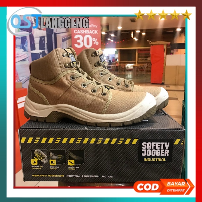 Sepatu Safety Pria Ujung Merk Safety Jogger DESERT Cream - Safety Shoes Jogger Original