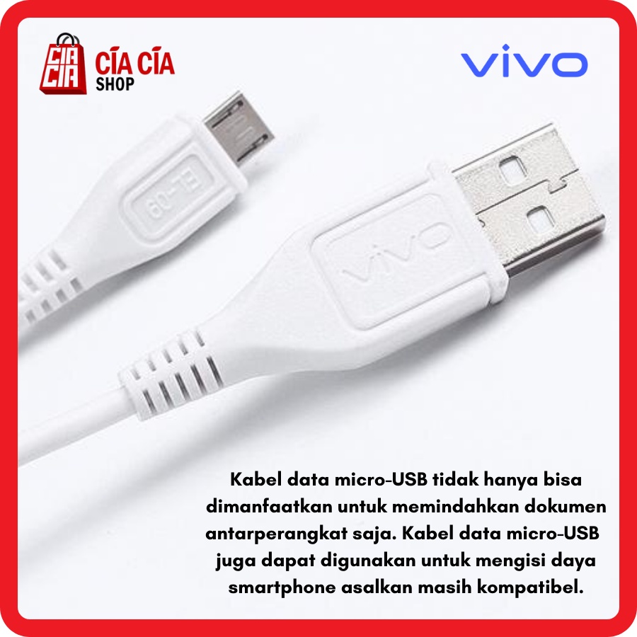 Kabel data charger Vivo usb micro 2A Fast Charging Original VIVO V3 V5 V7 V11 V15