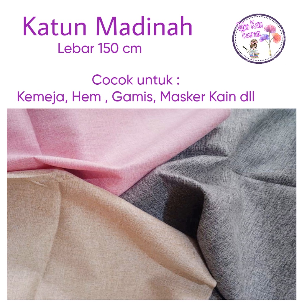 KAIN KATUN MADINAH KAIN KATUN MADINAH PREMIUM KAIN MADINAH KATUN POLOS BAHAN KEMEJA KATUN DRESS TUNI