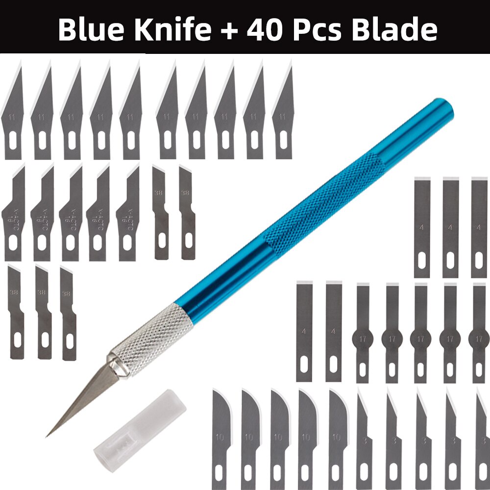 Pisau Ukir Carving Art Knife Cutter Blade - 9309 - Blue