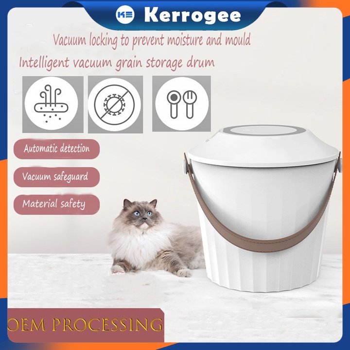 Smart Vacuum Food Storage Bucket Cat Pet Dog Sealed Mildew-Proof Moisture-Proof Insect