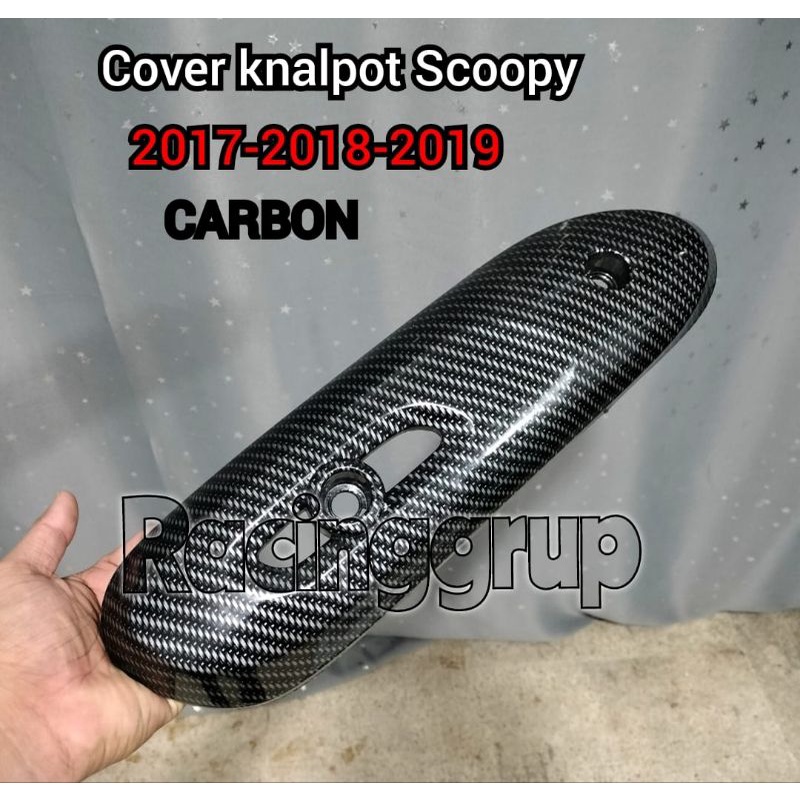 Tameng pelindung knalpot karbon scoopy fi 2017 2018 2019 cover tutup knalpot carbon scoopy fi