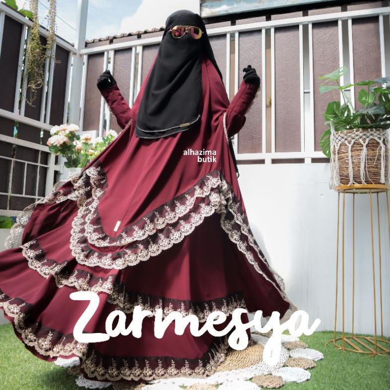 ORIGINAL ZARMESYA SET GAMIS + KHIMAR [FREE CADAR TALI+GOODIE BAG] ORIGINAL KAIN SULTAN BY ALHAZIMABU