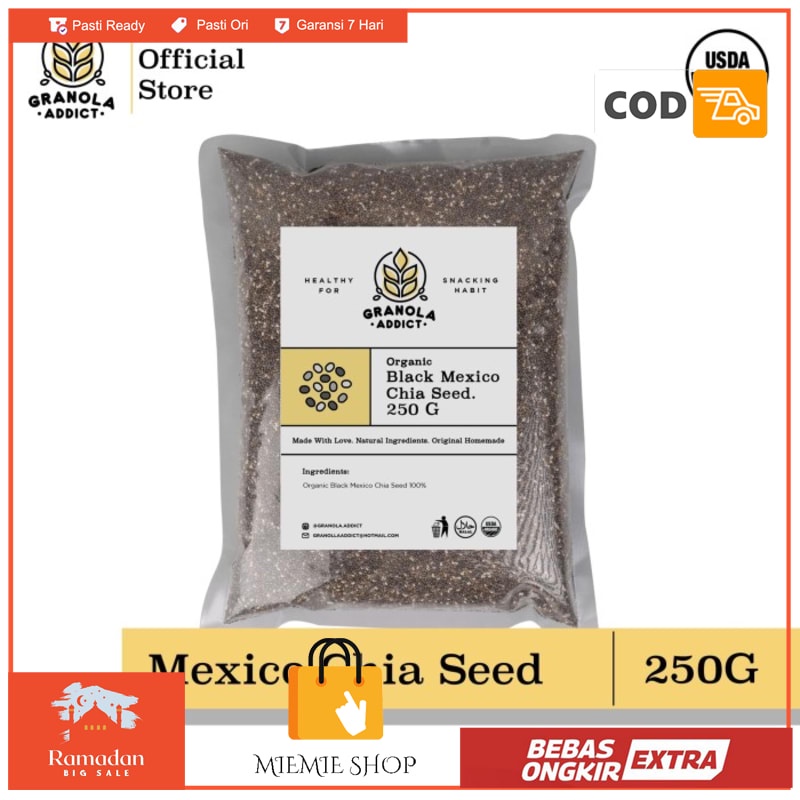 

Black Chia Seed Mexico Organic / Organik 250G - Granola Addict Ingredi