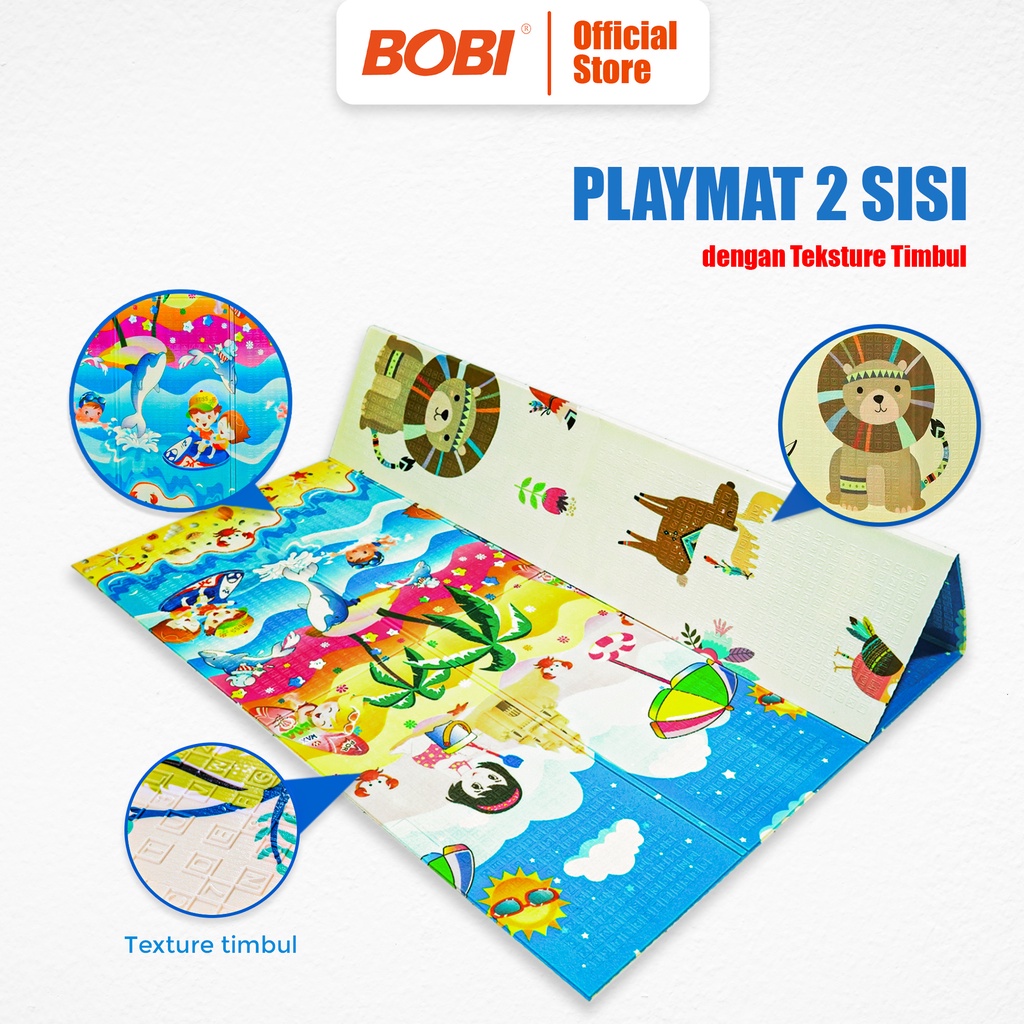 Tikar Lipat /  Karpet Lipat Anak Waterproof Baby Playmat Foam 200x180cm Tipis  /  RANDOM MOTIF