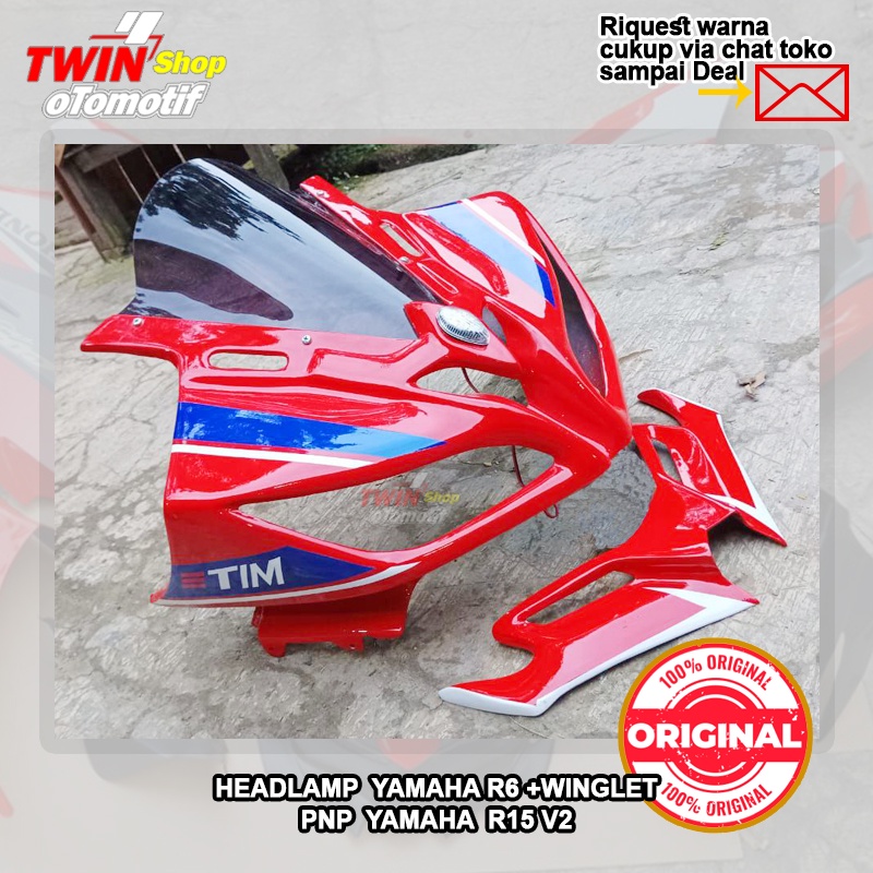 HEADLAMP R15 V2 MODEL HEADLAMP R6 TOPENG R6 DAN WINGLET R15V2