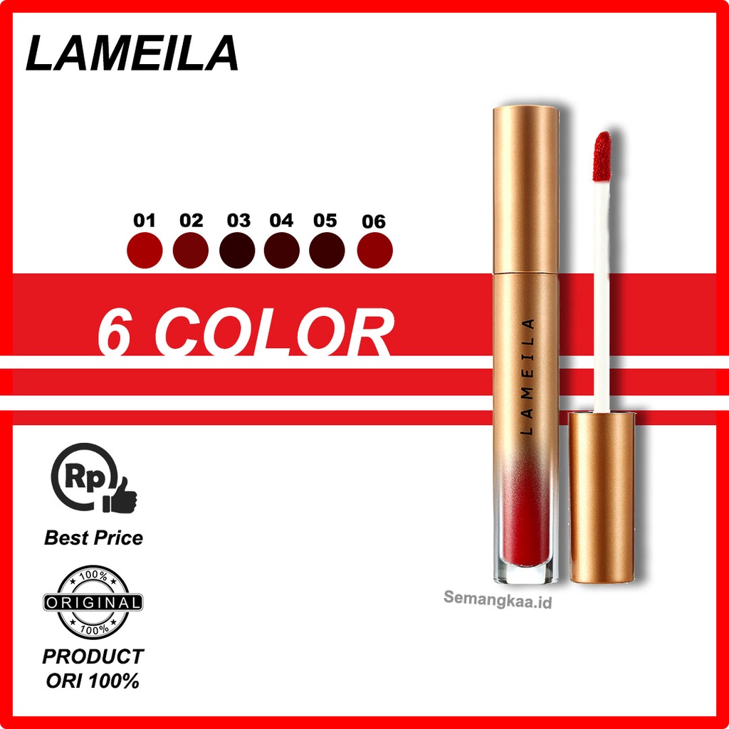 LAMEILA Lip Gloss Lipstik Waterproof Tahan Lama Original Dan Anti air 1021