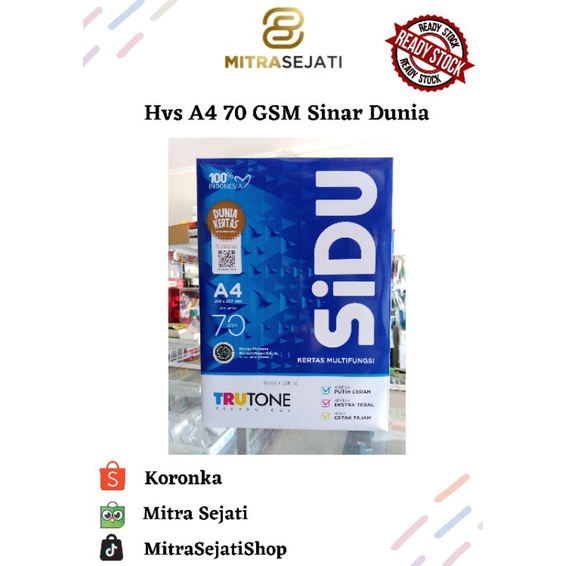 

Kertas Hvs 70 A4 sinar dunia