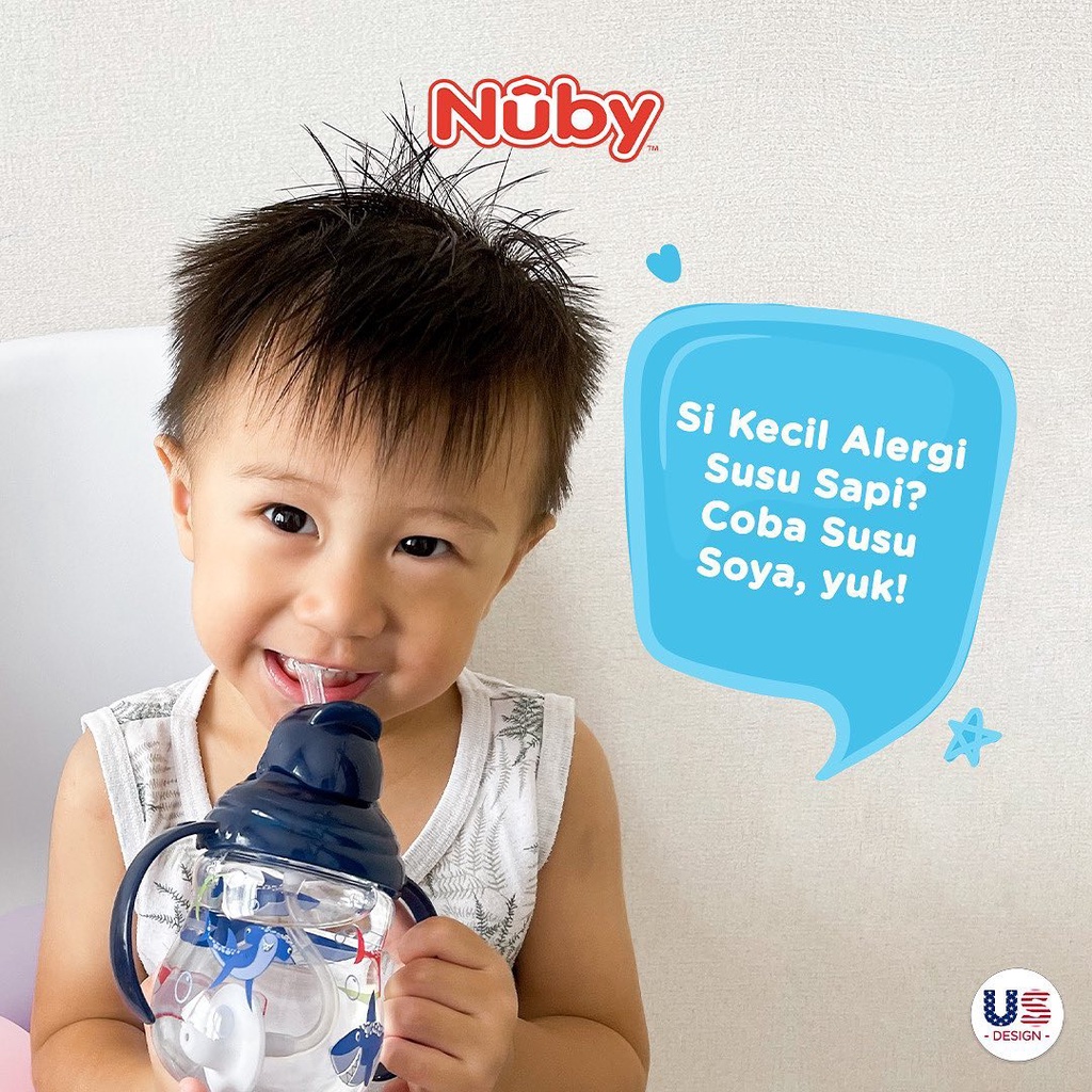 Nuby Straw Cup 270ml Tritan 360 Flip Sip Designer Series Botol Minum Sedotan Anak Bayi