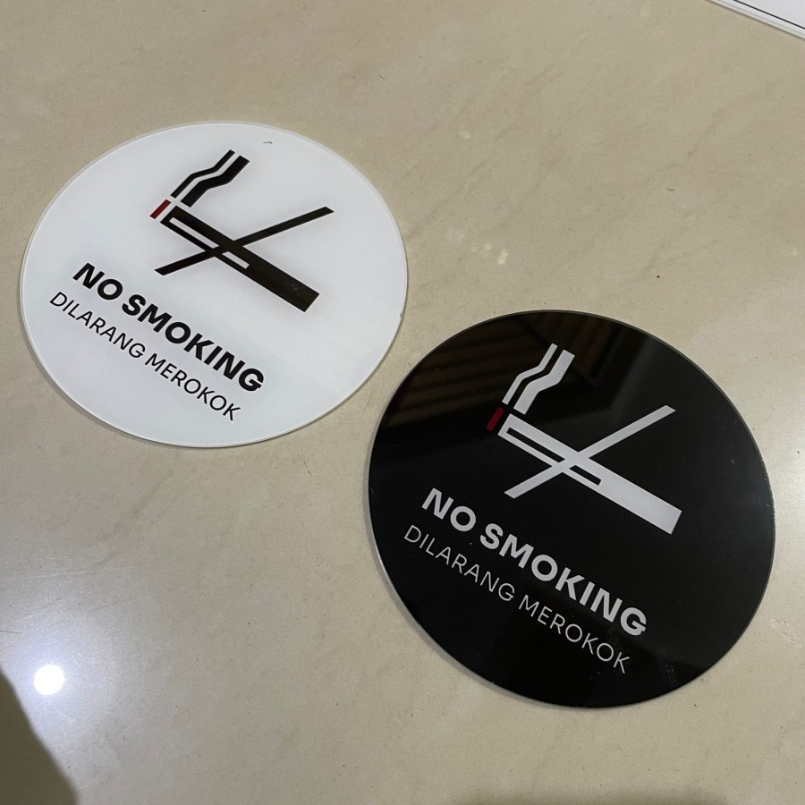 

Sticker stiker Acrylic Sign Board Signage Dilarang Merokok Tanda Area No Smoking Akrilik