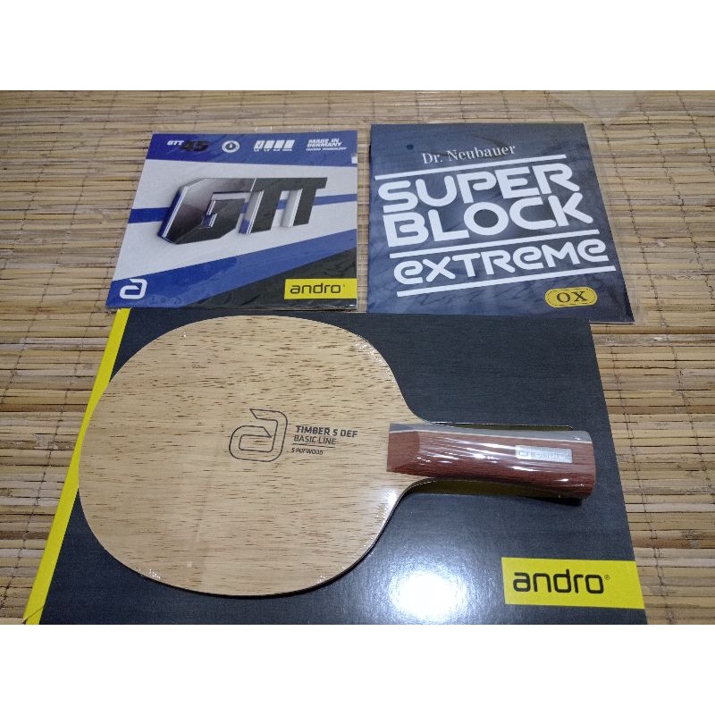 PAKET BET TENIS MEJA ANDRO TIMBER 5 DEF ORIGINAL