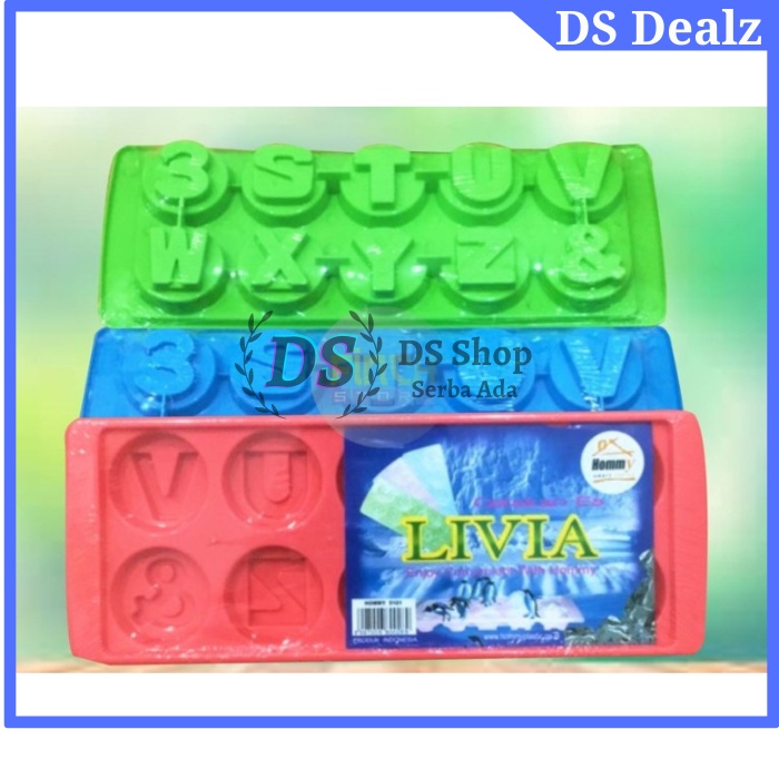 Cetakan Es Batu / kue / Puding Plastik Huruf Abjad Livia 5 baris