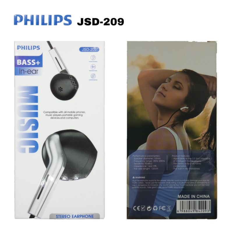 Headset Handsfree Philips JSD-208/JSD-209/JSD-210/JSD-211 Earphone JSD 208/JSD 209/JSD 210/JSD 211 JSD208/JSD209/JSD210/JSD211