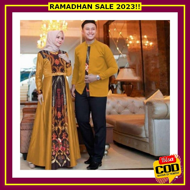 Terlaris Couple Arilluna | Couple Gamis Arilluna | Baju Ramadhan Terbaru 2023 | Baju Gamis Couple Ar