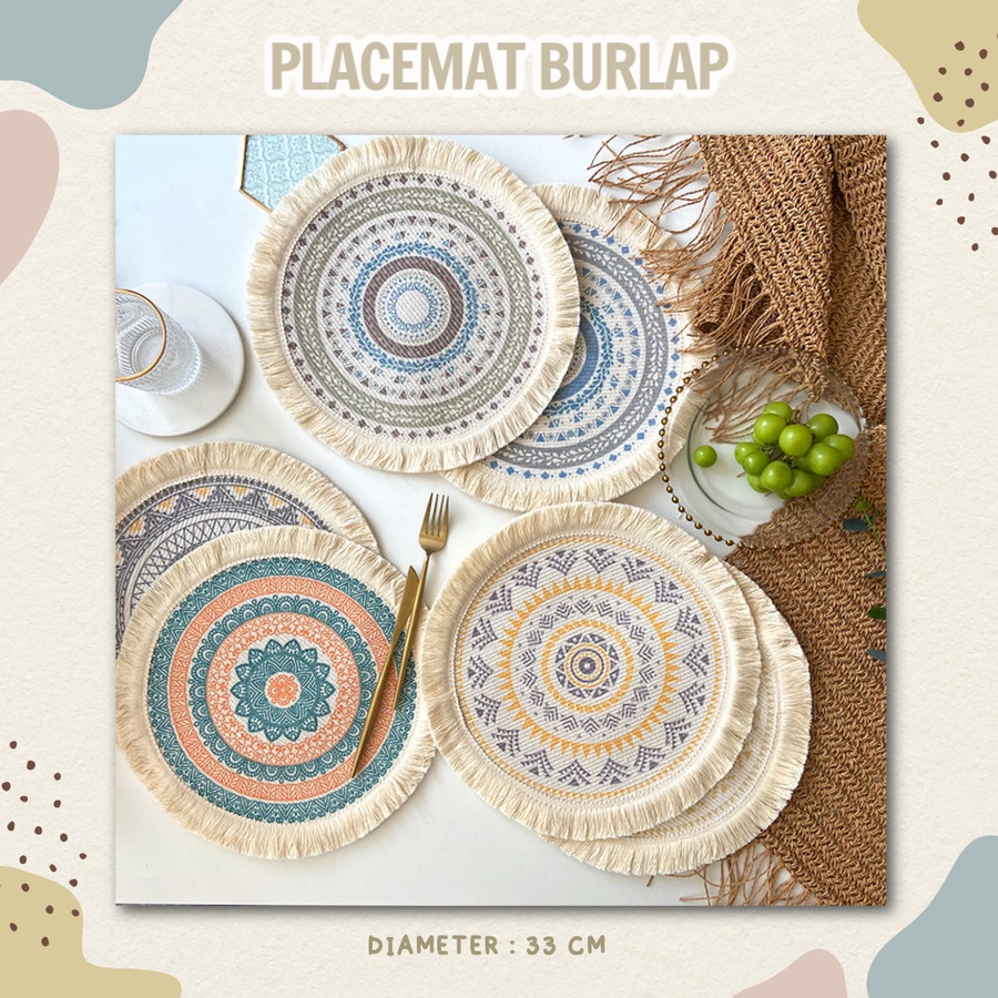 PF- Placemat burlap / tatakan piring / alas piring