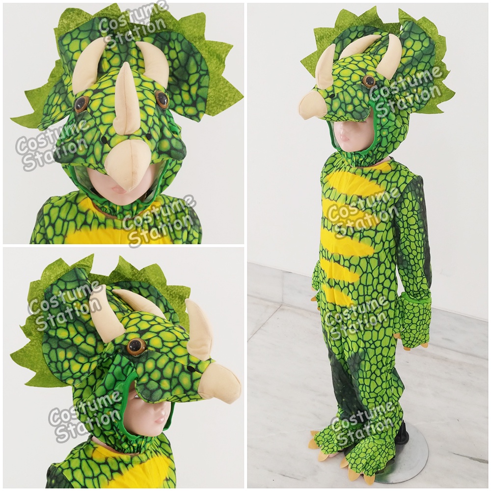 Kostum Dinosaur Triceratops / Costume Dinosaurus Green Dino Triceratops