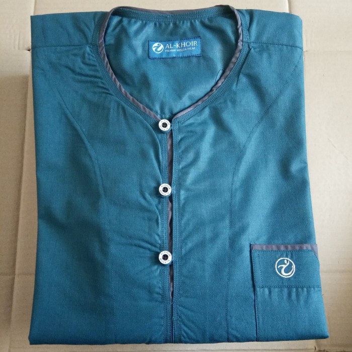 Jubah Pria Jubah pria gamis panjang yaman katun premium Al Khoir - indigo, S slimfit terbaru jumbo d