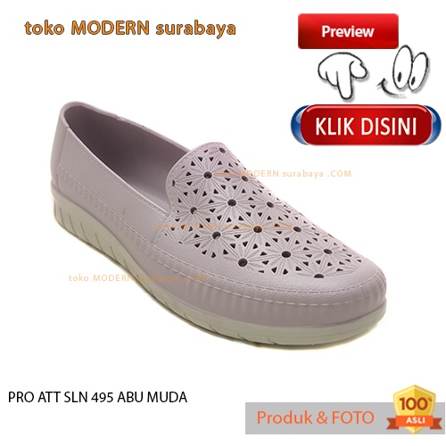 Sepatu wanita sepatu casual flat slip on karet PRO ATT SLN 495