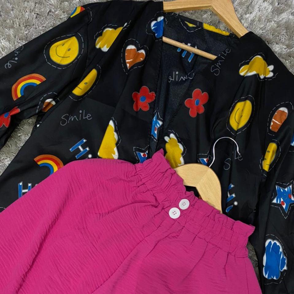 Oneset Aurelie Outer Kulot Buttwon Crincle | Oneset Wanita Terbaru