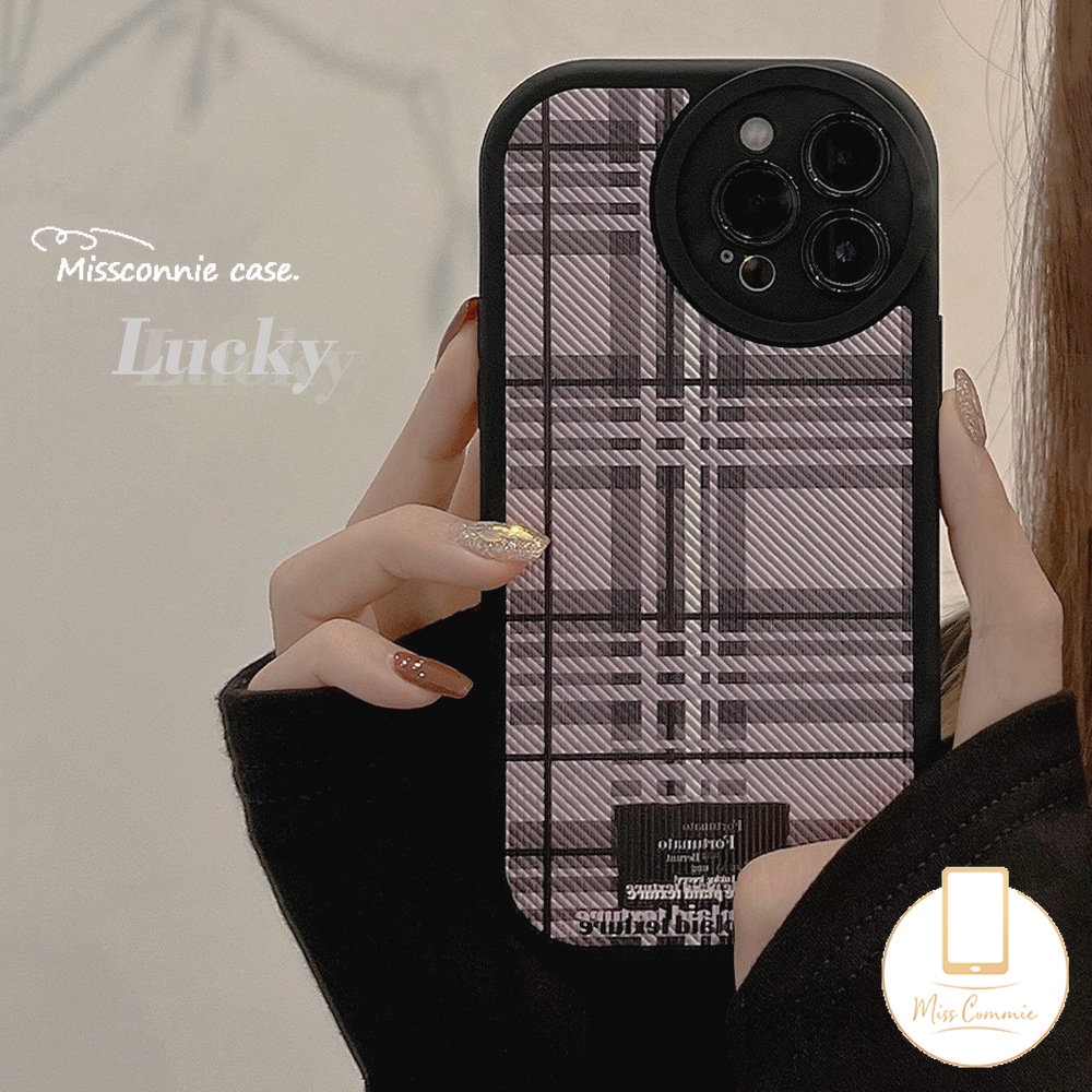 Casing Untuk Realme C35 C21Y C30 C55 C53 C25Y 10Pro C17 C20 C31 C20A C12 C25S5 9i 6 8i 8Pro 5 6i 6s 8 5i 7i C15 C11 C21 GT C17 C2 C3 Mewah Simple Lucky Kotak-Kotak Lensa Bulat Sarung Soft Cover