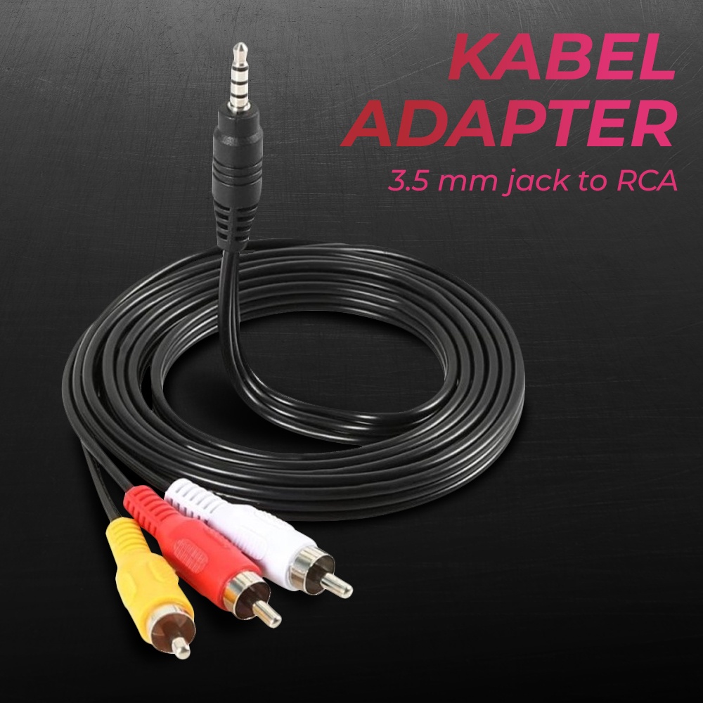 Kabel Audio Video 3.5 mm to RCA 1.5 M - NB114 - Black