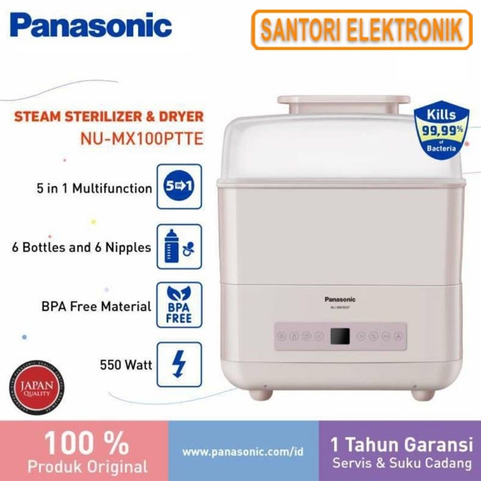 Panasonic NU-MX100PTTE Sterilizer Multifungsi untuk Botol Bayi dan Pengering