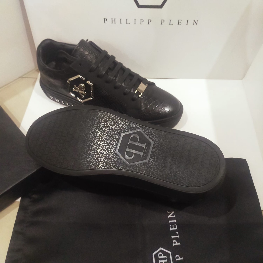 sepatu cowok pp sneaker pria philipp plein new men shoes hitam p1shoes