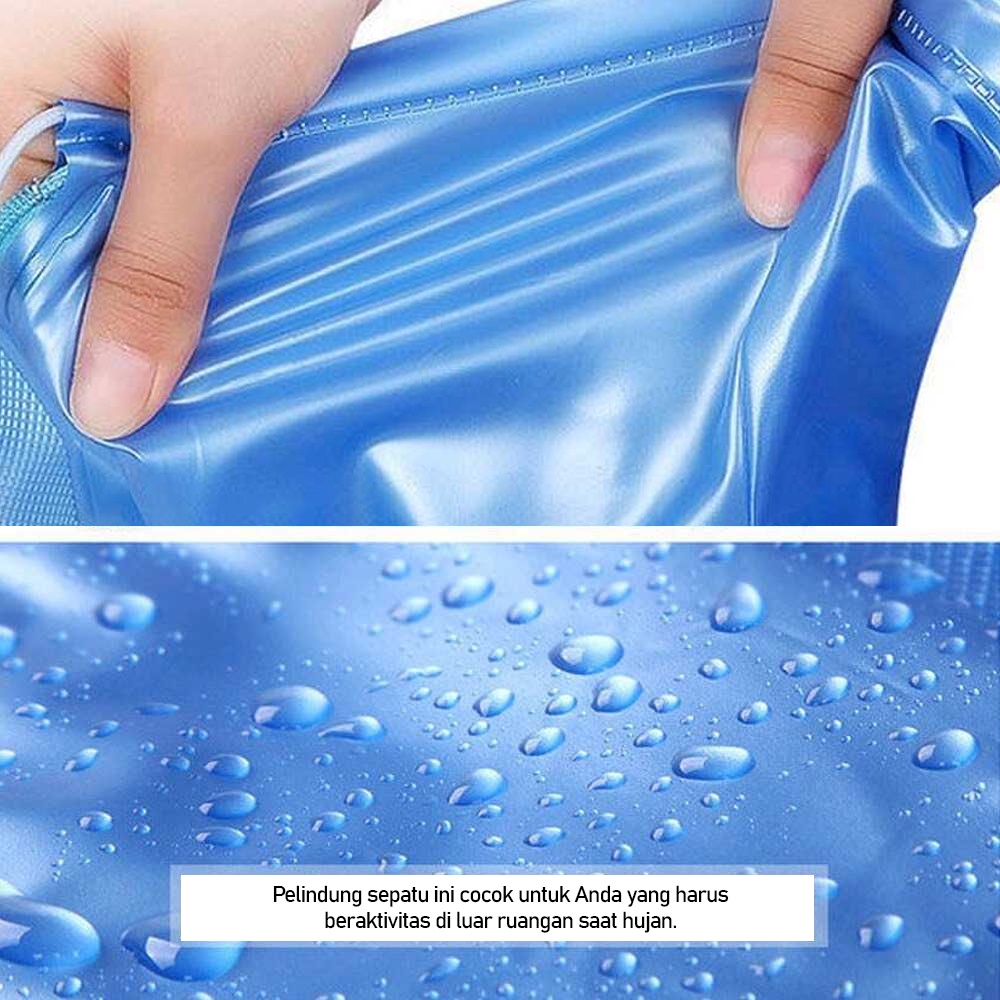 Rhodey Cover Sepatu Hujan Reusable Rain Boot Cover XXL 44-45 - FV031 - Blue