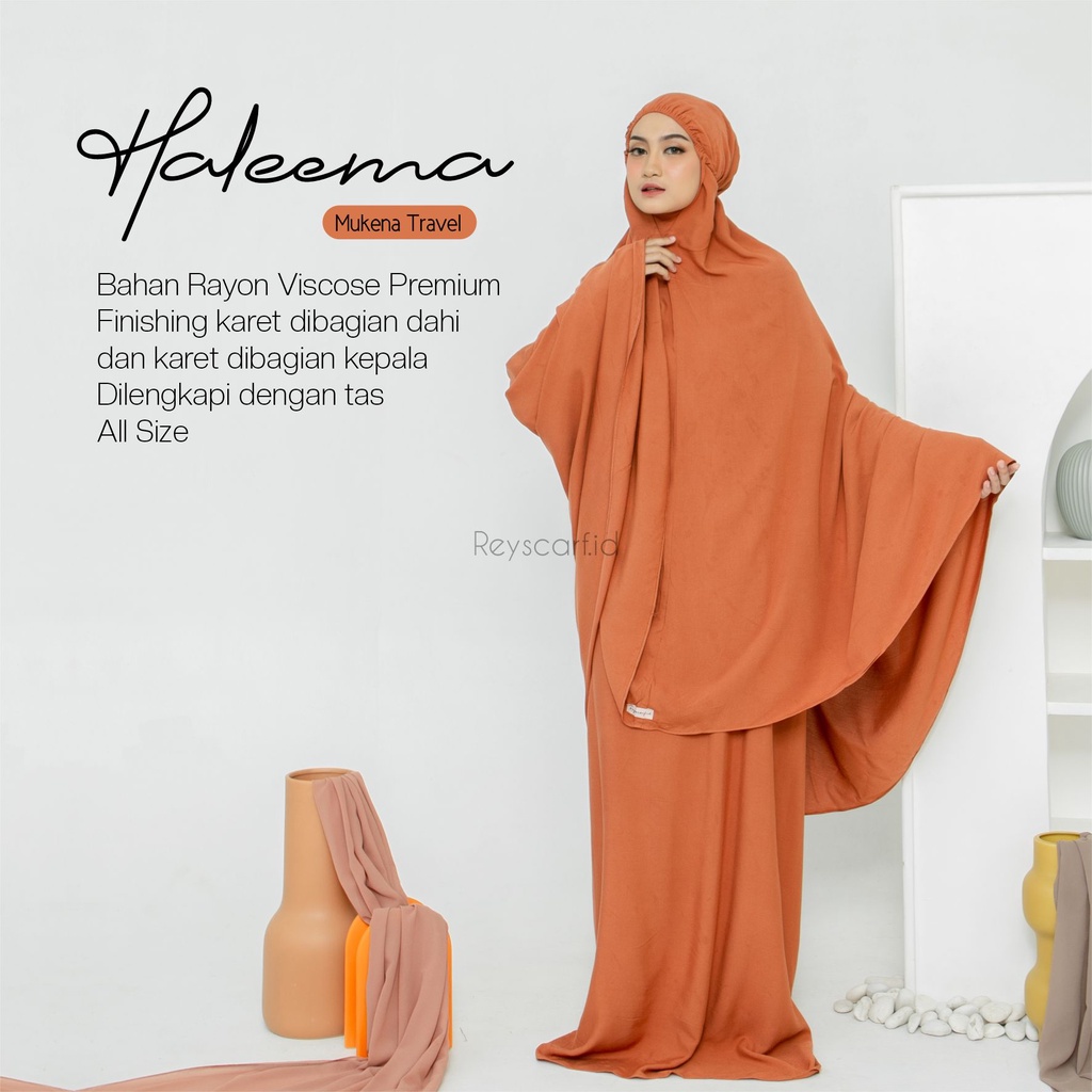 [[PART 2]] Mukena Dewasa Polos Haleema By Reyscarf.id - Bahan Rayon TWILL Premium - Mukena Travel Dewasa Jumbo Adem Halus Nyaman Dipakai - Bisa Cod