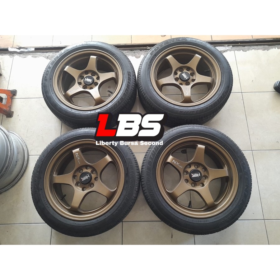 VELG MOBIL BEKAS KAILOLO R15X6,5 4X100, 4X114 ET42 + BAN 185 55 R15