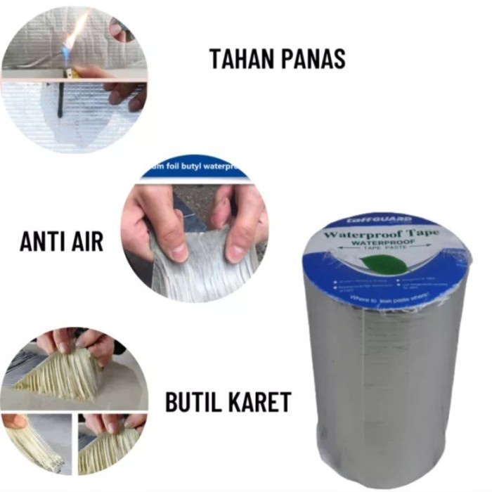 Terlaris Lakban Anti Bocor Aluminium Foil Waterproof Tape 20Cm X 5M