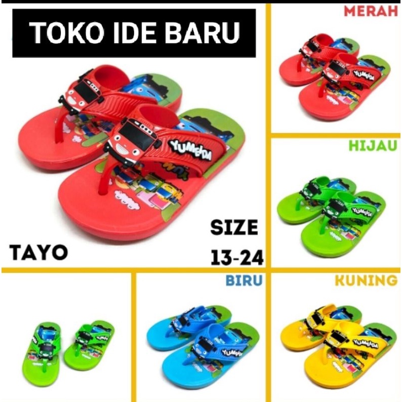 Sandal Jepit Anak Laki-laki Karakter Tayo Yumeida A-8022 S Size 13-24