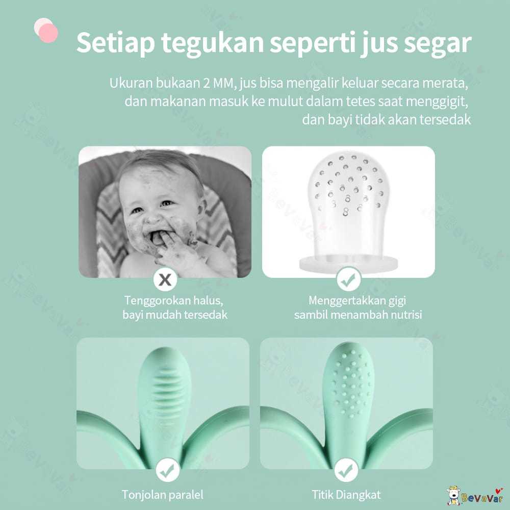 Empeng Buah Bayi Gigitan Bayi Silikon 2IN1 BPA Free Teether / Empeng Buah Bayi 2IN1 Fruit Feeder Teether