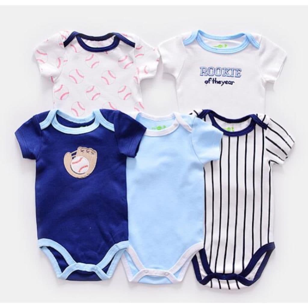 LID9006 - 5 in 1 Jumper Pendek Bayi Motif Lucu Cotton Import