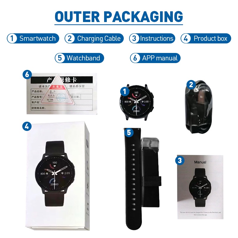 BOZLUN Smartwatch Wanita IP67 Jam Tangan Smartwatch Pria Anti Air Bluetooth Smartband for Android/iOS-7