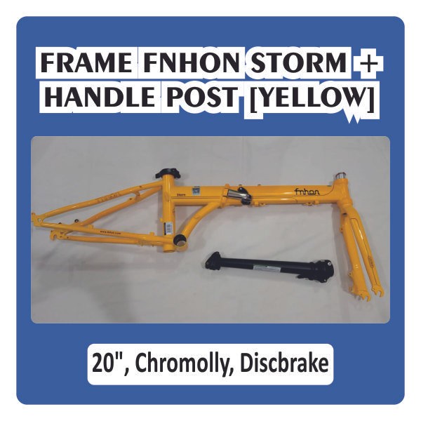 Frame set &amp; handlepost FNHON STORM kuning metalic Discbrake chromoly