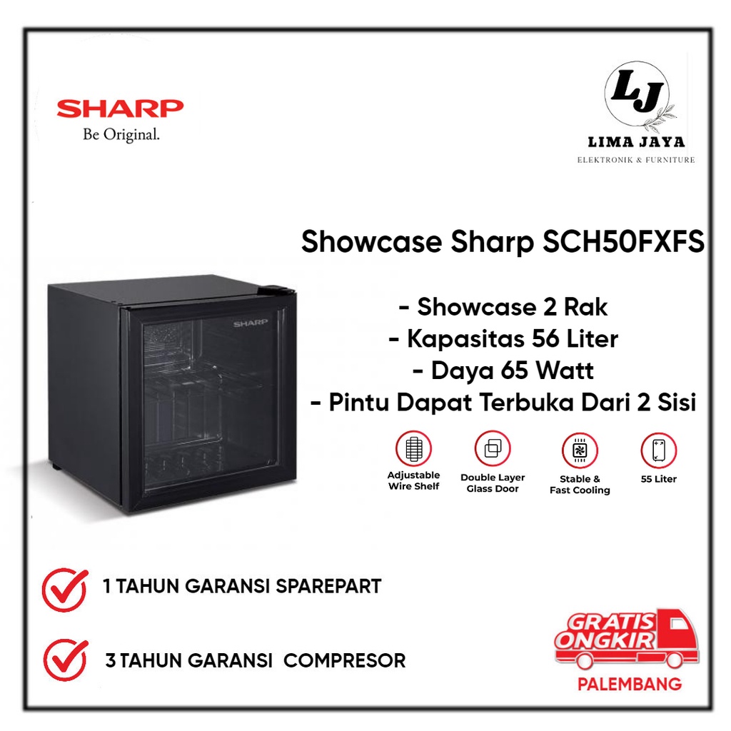 Showcase Cooler Sharp SCH50FXFS Lemari Display Cooler Sharp