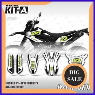 Decal sticker Yamaha WR 155 MOTIF RACING SIMPLE PUTIH LIS HITAM full body keren D-C8-069 1M4R23 suku