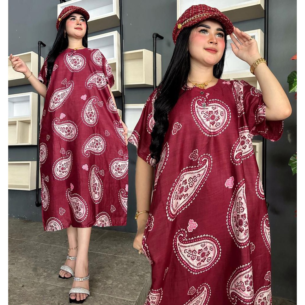 DASTER JUMBO BUSUI KANCING DEPAN KEKINIAN LD 135 CM PB 115 CM COCOK UNTUK HARIAN DIRUMAH RAYON