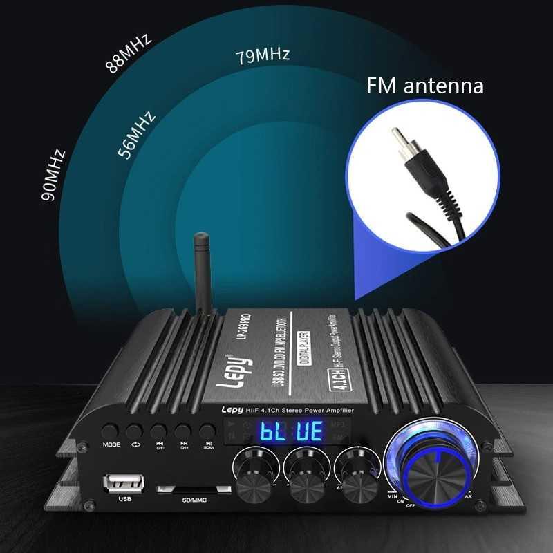 Lepy Audio Amplifier Bluetooth USB Coaxial Sound Booster with Remote - LP-269PRO - Black