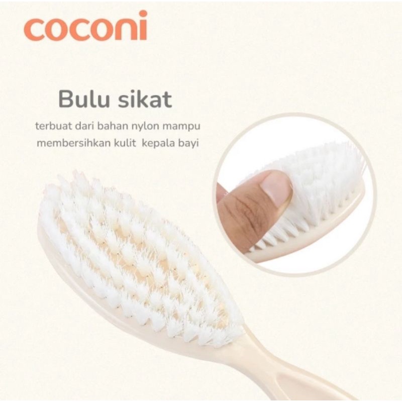 COCONI Baby Comb &amp; Hair Brush | Sisir Sikat Rambut Bayi 2 Pcs