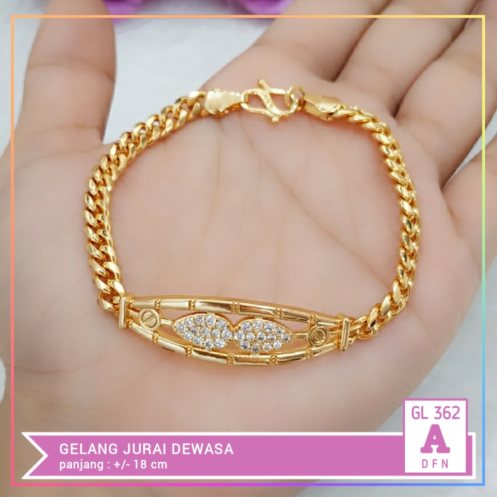 Gelang xuping wanita dewasa love permata perhiasan lapis emas GL 362