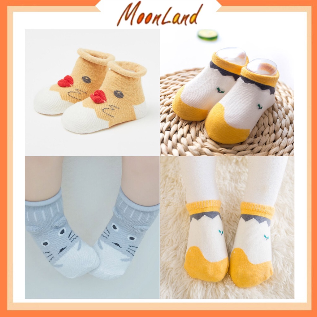 MoonLand Kaos Kaki Bayi/Kaos kaki anak/Kaos kaki anak bayi motif/Baby socks BB01