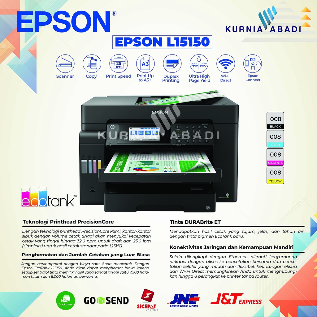 Jual Printer Epson L15150 A3 Wi Fi Duplex All In One Ink Tank Printer Shopee Indonesia 6123
