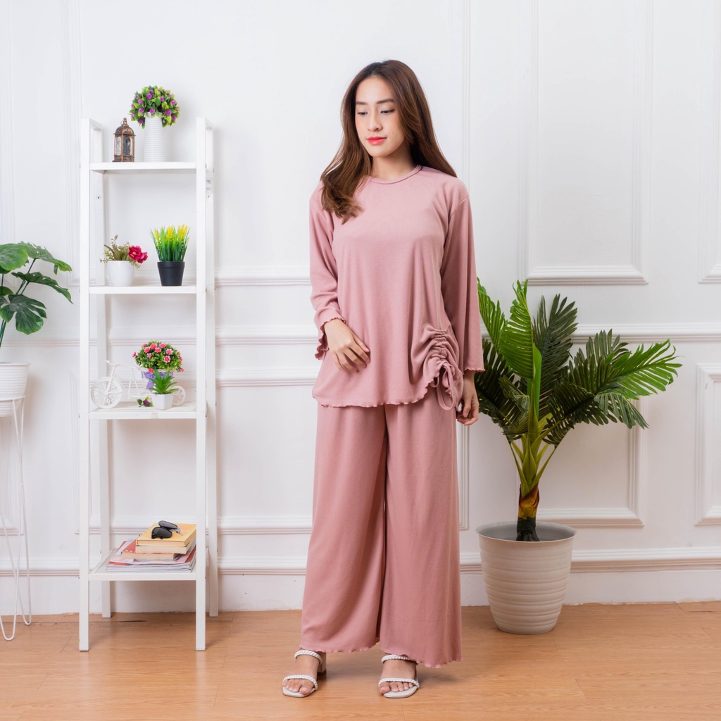 ZASKIYA - Namiya Set / Oneset Rib Knit Premium Wanita