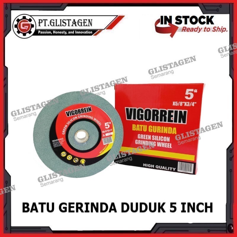 Batu Gerinda Gurinda Duduk 5" inch Grinding Wheel Green Silicon VIGORREIN