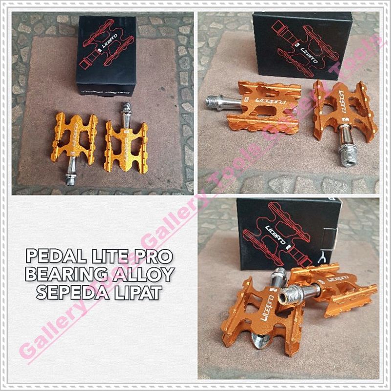 PEDAL LITEPRO GOLD  BEARING ALLOY SEPEDA LIPAT Sepeda aksesoris sparepart