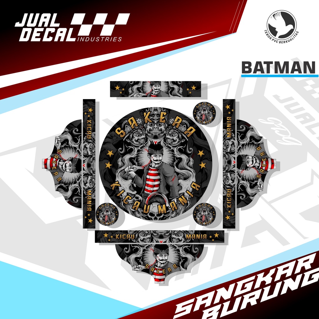 Stiker Sangkar Burung Lovebird SAKERA MANIA Decal Tebok Love Bird Batman Pleci Custom Variasi
