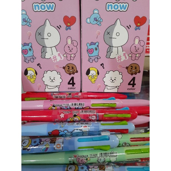 

PULPEN CETEK 4 WARNA KARTUN KOREA LUCU PAKET ISI 4 8 & 12 PCS MURAH