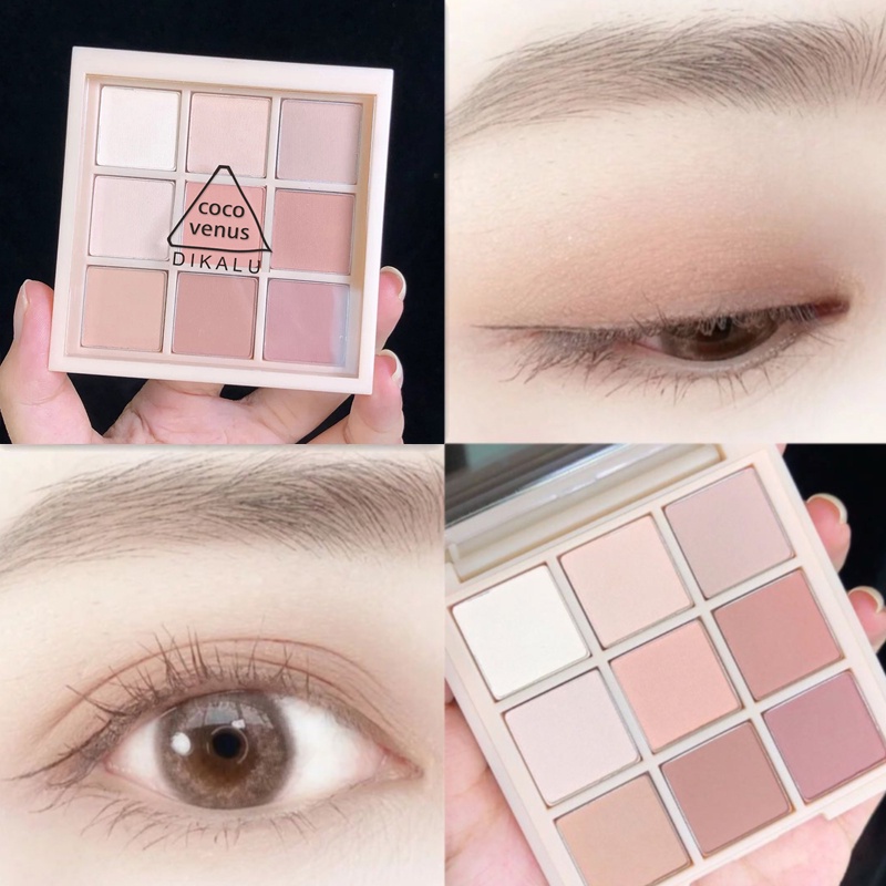 Coco Venus Eyeshadow Palette Korean Nude 9 Warna Matte Smokey Pigmented